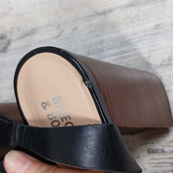 Bleecker & Bond Black Brown Sienna Platform Block Heel Sandals #560 - Picture 13 of 14